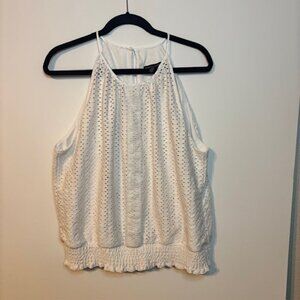 White House Black Market Sleeveless Eyelet Blouse - Size XL